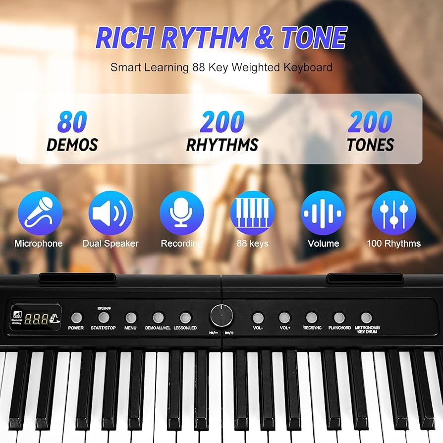 ８８鍵盤 Amazon.com: 88 Keys Piano Keyboard Full Size, Electric