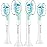 Aoremon Replacement Heads for Sonciare C3: Toothbrush Heads fit for Philips Sonicare 2 Series 3 Series ProtectiveClean DiamondClean FlexCare HealthyWhite 4100 5100 6100 G3 W3 C2 G2 C1, 4 Count,White