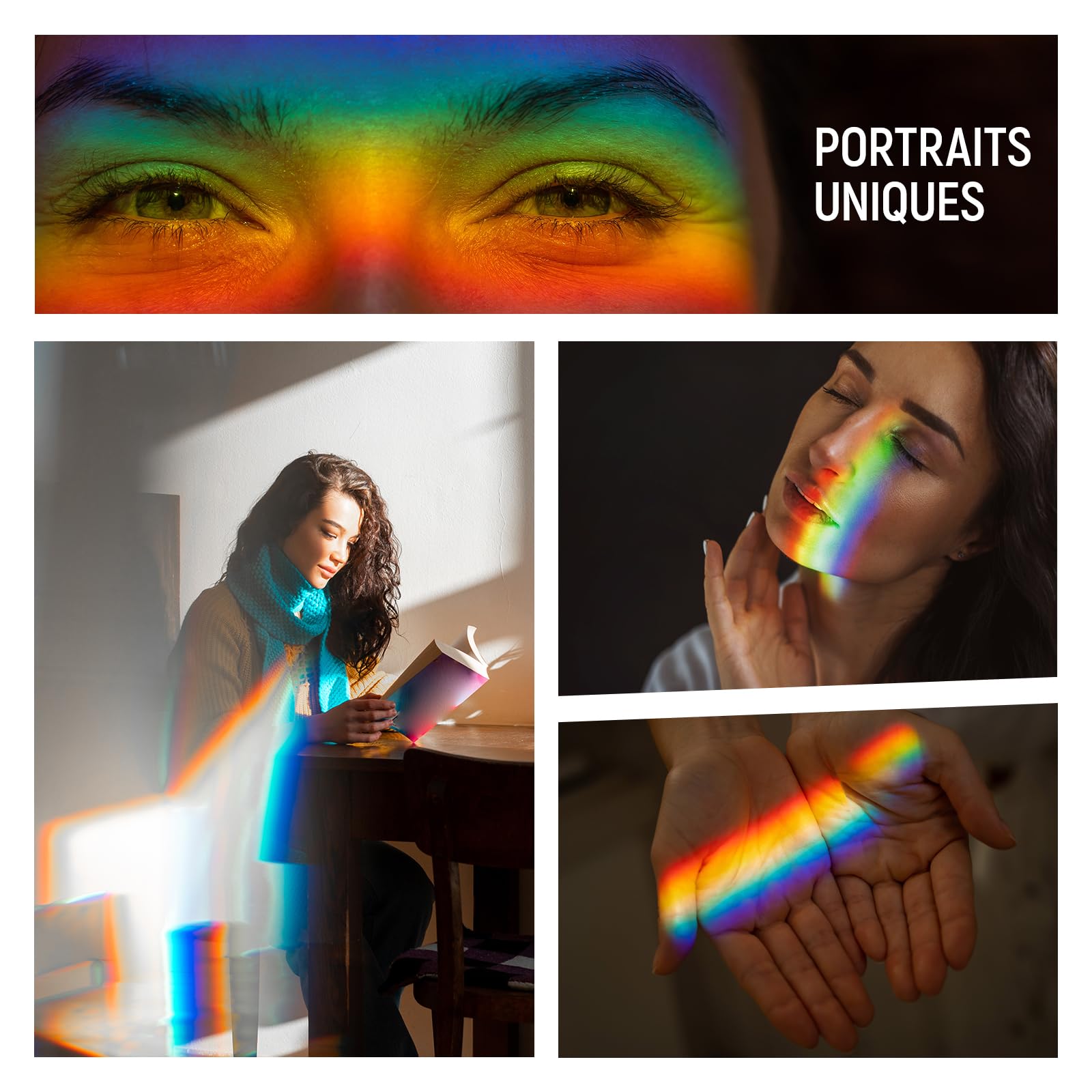 NEEWER Prisme Triangulaire 2,4 Pouces/6cm, Verre Optique Cristal K9 pour Prisme Photographie, Prisme de Photographie Effets Arc-en-Ciel, Enseignement de la Physique du Spectre de Lumière