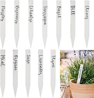 Amyhill Wood Plant Label Signs Herb Garden Markers Plant Stakes Tags with Names Farmhouse Decor for Nursery Indoor Outdoor Seed Potted Gardens Decoration 12 Styles