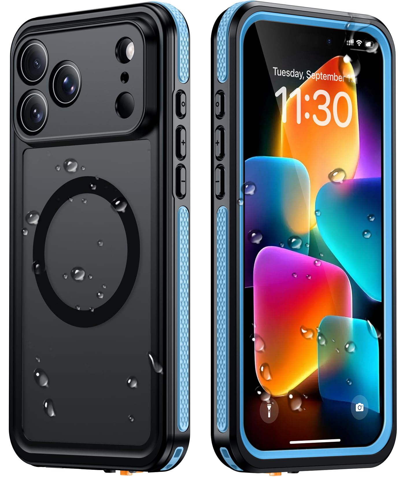 Temdan Designed for iPhone 18 Pro Max Case Waterproof, Blue