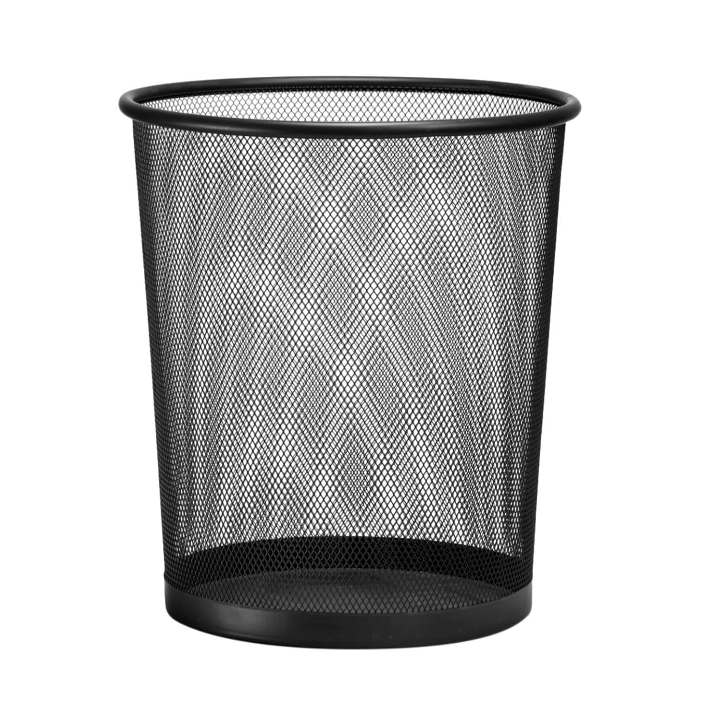 D.RECT KOMO Waste Paper Bin, 12 L Metal Waste Bin, Office, Round Rubbish Bin for Study, Kitchen, Sturdy Design, 266 x 218 x 280 mm, Black