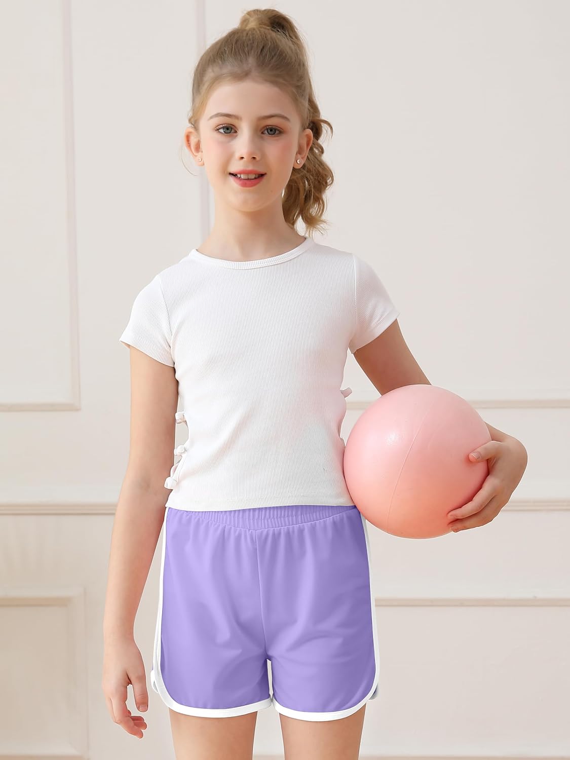 Resinta 5 Packs Toddler Girls Athletic Shorts Quick Dry Soccer Sports Short