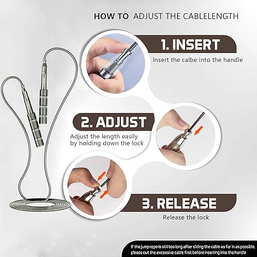 Miniatura 4 de Cuerda de saltar retráctil Palmtop, una cuerda de salto de velocidad se puede encoger para poner en una bolsa de transporte de 3.9 in, sin enredos