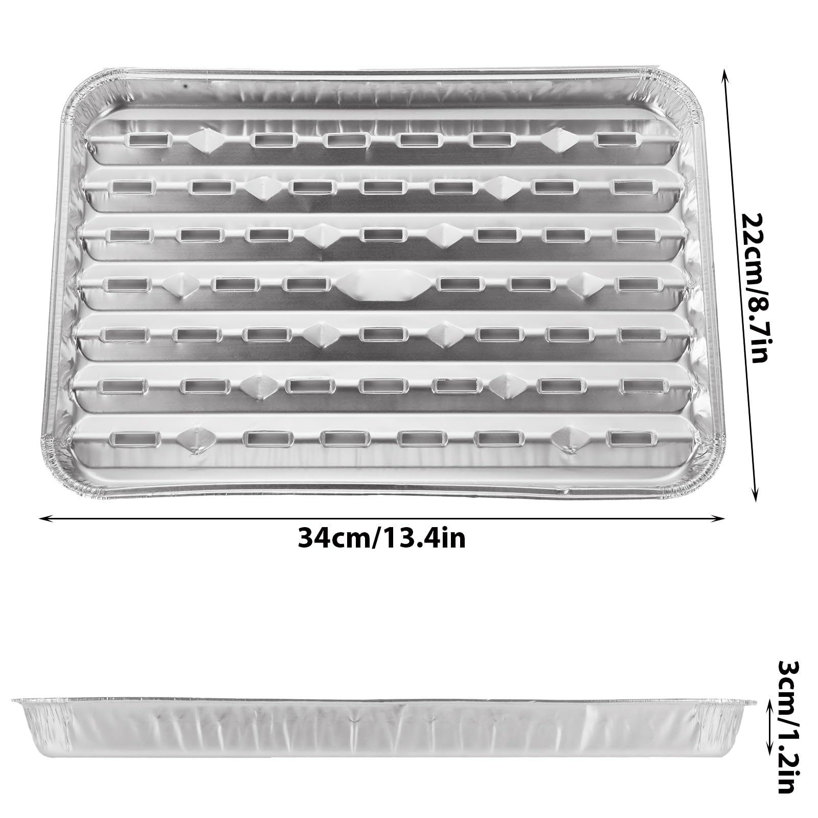 ZUQIAN 50 Pack Aluminum Foil Grill Pans with Holes, 9'' x 13'' Aluminum Foil Grill Liner Topper, Disposable Foil Broiler Pans for Cooking BBQ Grilling Trays Foil Grill Drip Pans