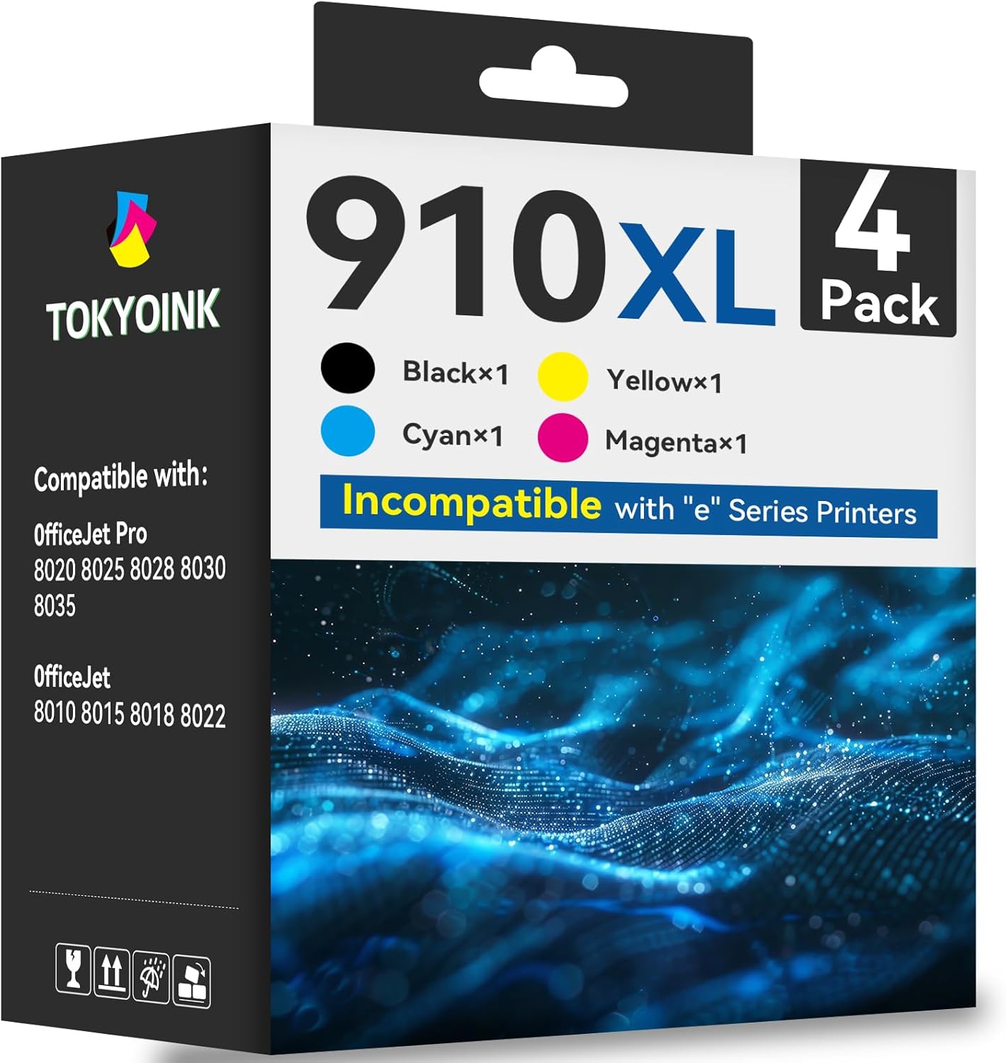 910XL Ink Cartridges for HP Printers Replacement for HP 910XL Ink Cartridges Combo Pack HP910XL Work for Officejet Pro 8020 8025 8028 8030 8035 8022 Printer (Black and Color, 4 Pack) 910XL 4Pack