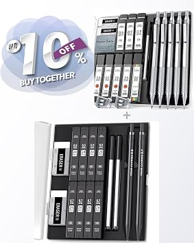 Four Candies 0.5 & 0.7 mm Mechanical Pencil Set + Metal Mechanical Pencil Set