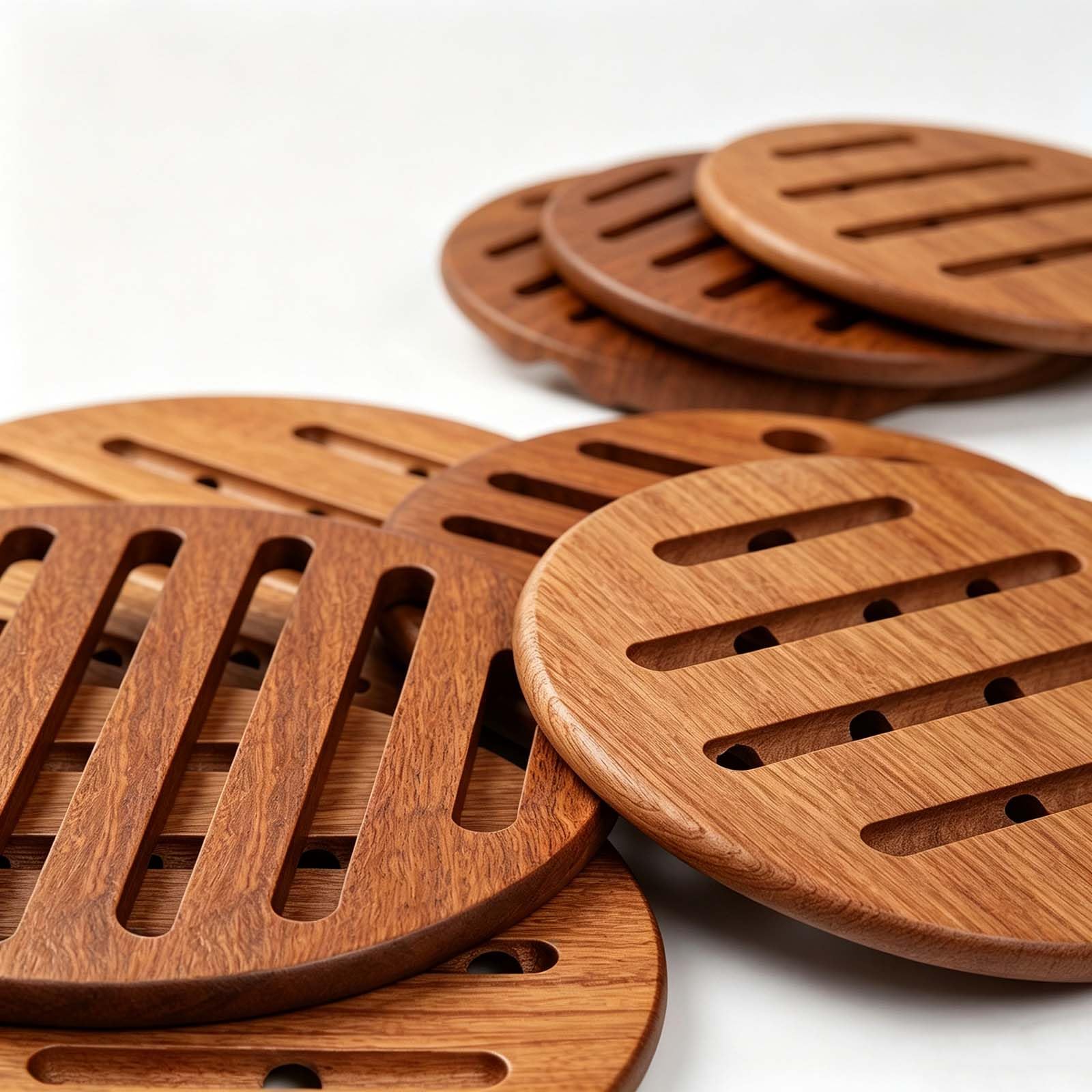 Dessous de Plat en Bois Massif avec Support de Rangement,