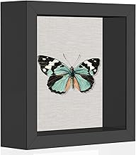 5x5 Shadow Box Picture Frame with Soft Linen Back - Metal Push Pins Included, Memory Box Display Case for Memorabilia Flower Awards Medals Wedding Photos, Black