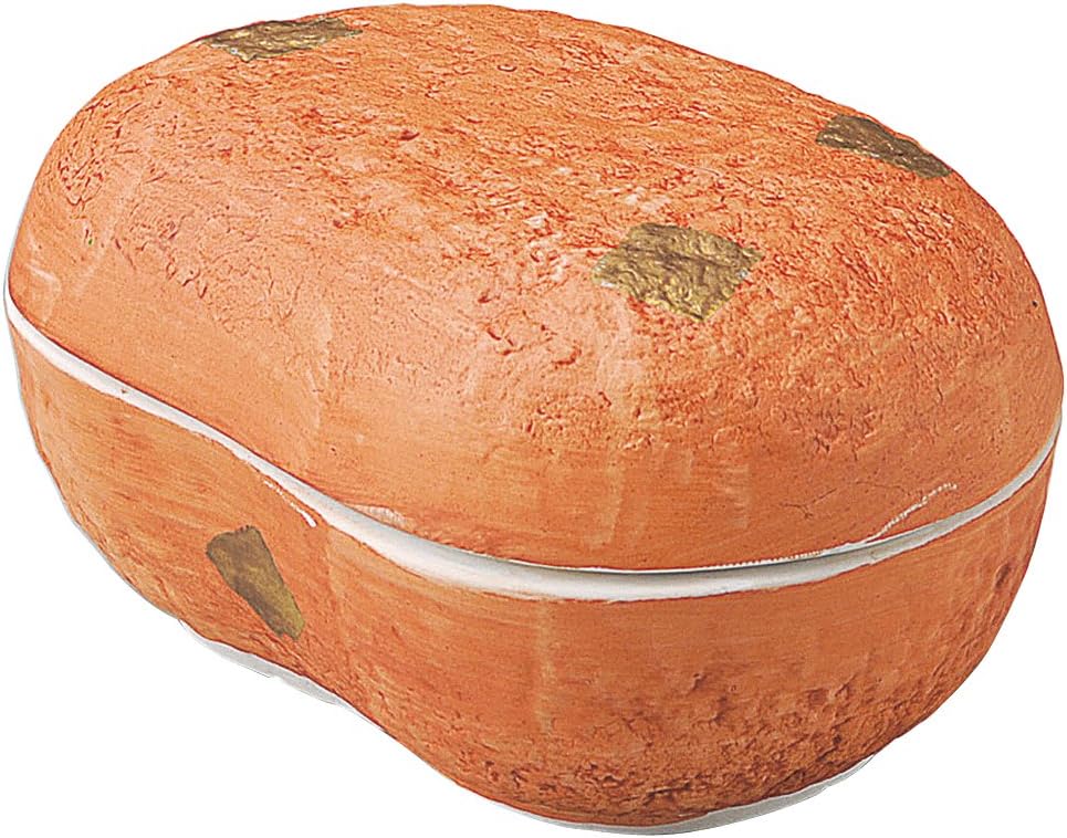 Yamashita Kogei 14032690 Vermilion Gold Leaf Eyebrow Shaped Lid 5.3 x 3.9 x 2.8 inches (13.5 x 10 x 7 cm)