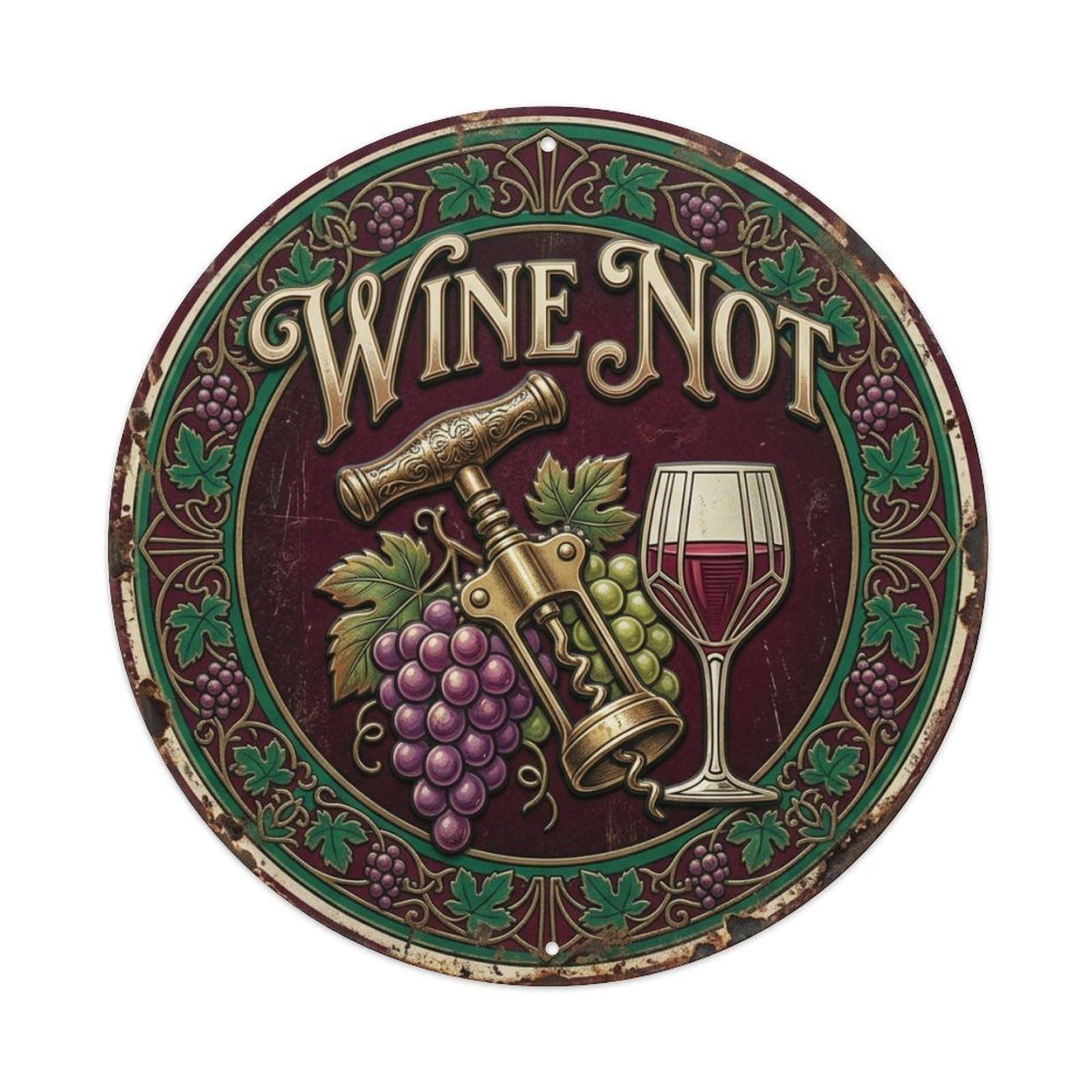 European Tin Sign 5 - Mediterranean Wine Vintage Metal Tin Sign Plaque Wall Decor for Cafe, Club Bar, Office, Garden Metal Poster 8x8Inch