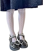 [MOE2HUO] タイツ ストッキング 女の子 子供ドレス用 春夏薄手 女児用 タイツ メッシュデザイン 8字のヘリカル模様 多サイズ 発表会 結婚式 卒業式 タイツ 靴下 S-L