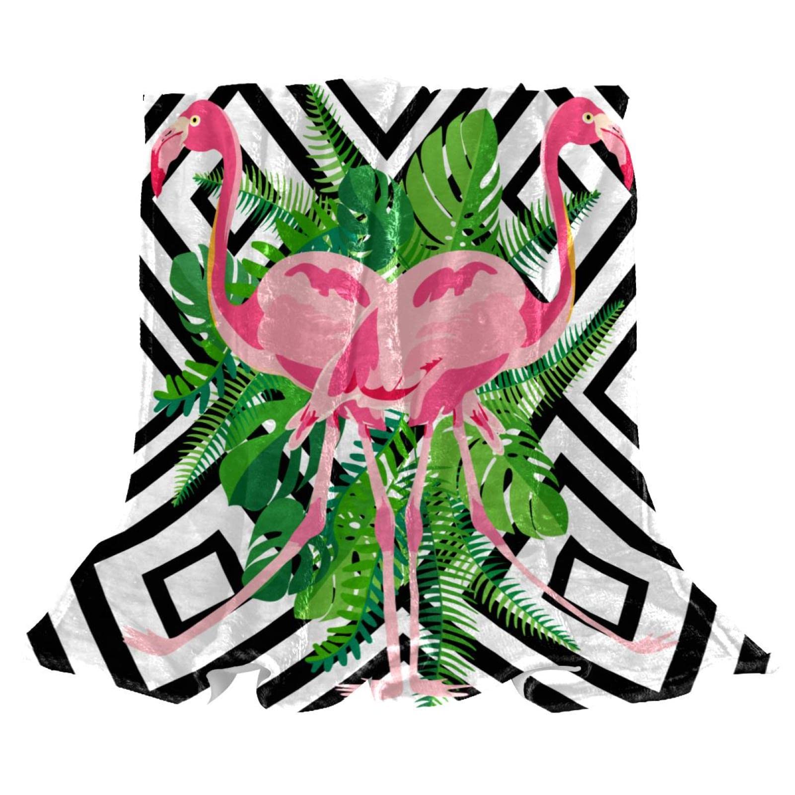 Couverture polaire tropicale flamant rose pour lit et canapé de chambre