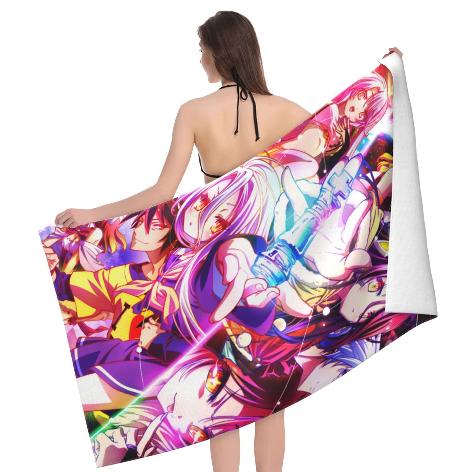 Amazon｜バスタオル ノーゲーム・ノーライフ 大判 ボディタオル ビーチ