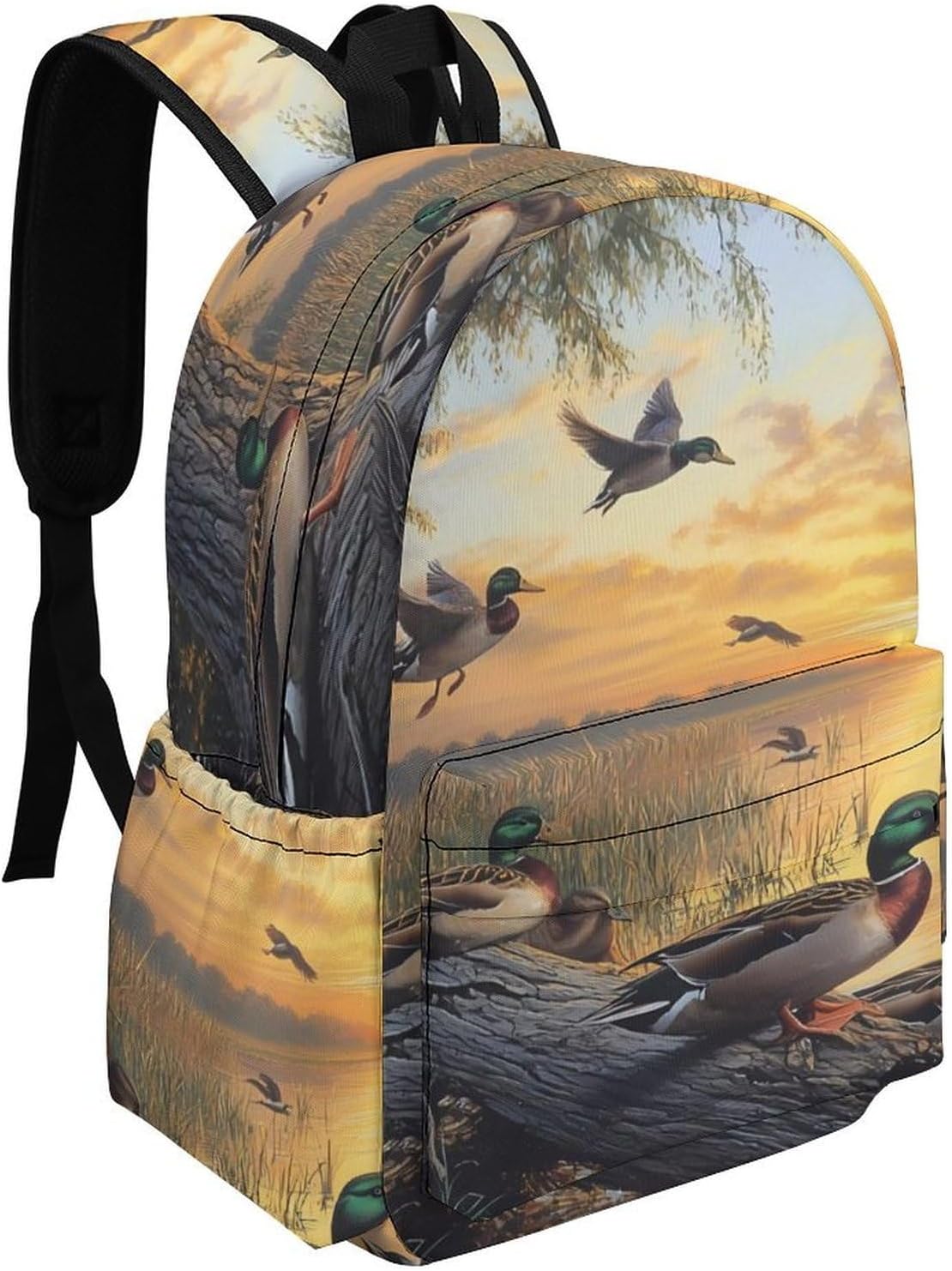 Mallard Ducks Lake Travel Backpack for Women Men Summer Hiking Shoulder Bag Casual Daypack