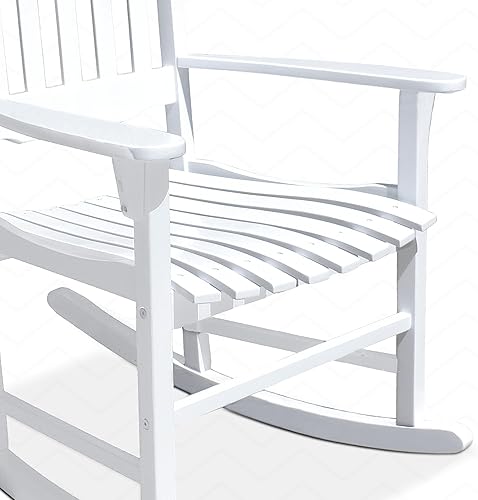 Miniatura 8 de Mecedora blanca de madera de acacia Merry Garden