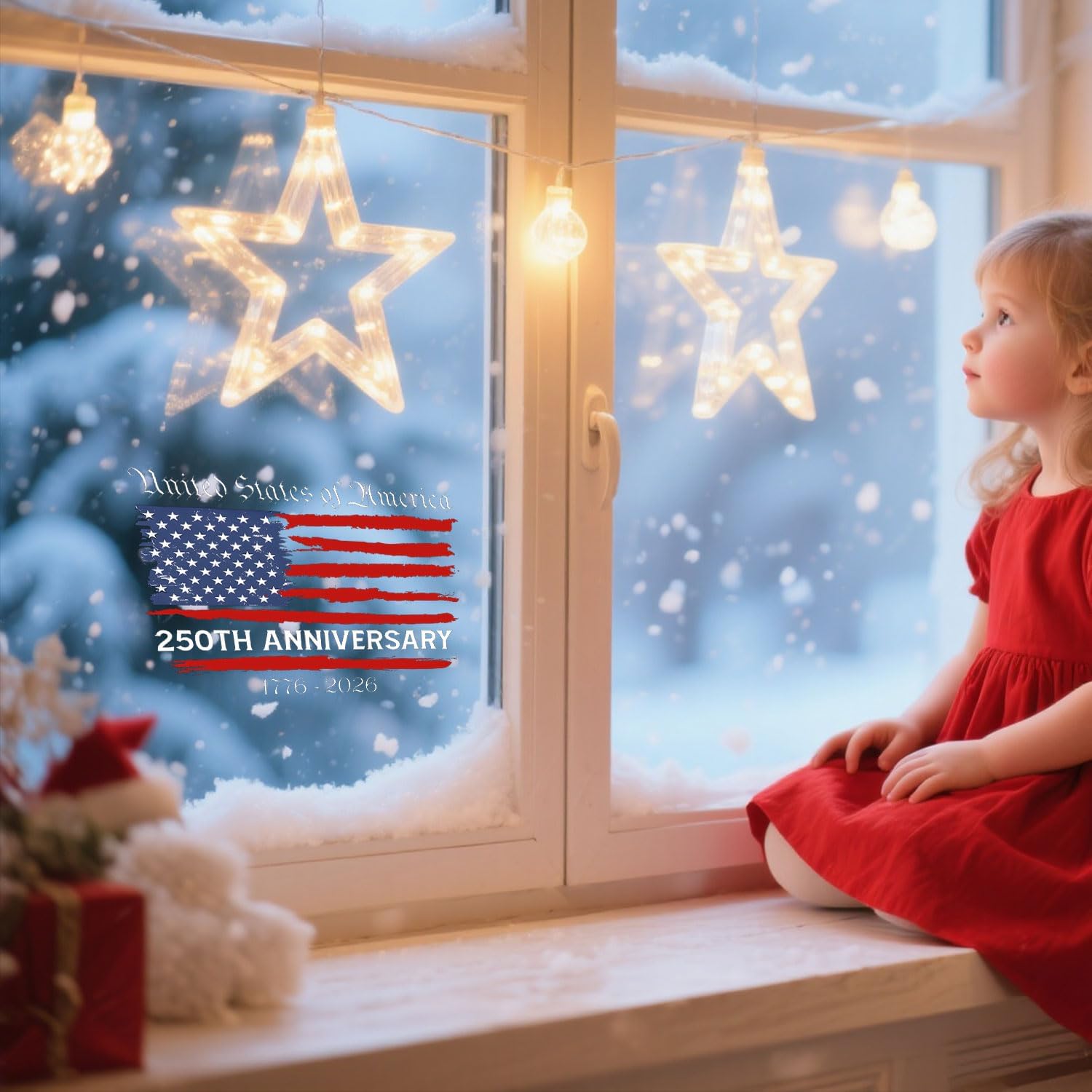 1776-2026 250th Anniversary of The Independence of USA Sticker, American Flag Patriotic Vinyl Sticker, Bumper Decal for Car, Windows, Refrigerator (#Red B, S) - Image 6