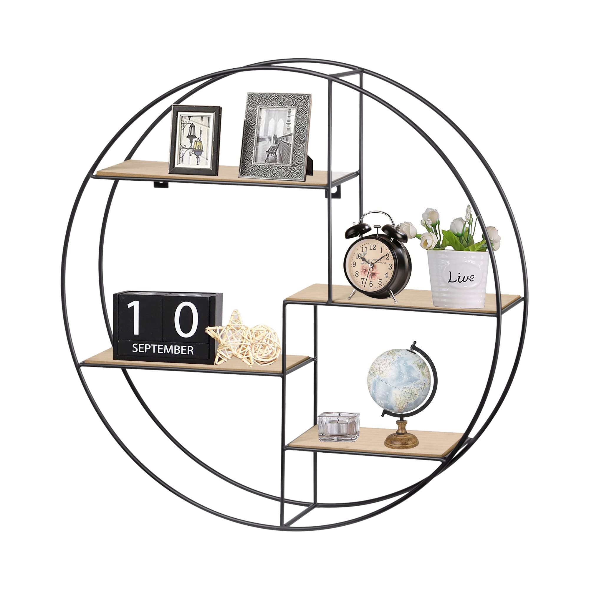 Buy KATHY&BOB Round Floating Shelves Wall ed Hanging Shelf 4Tier