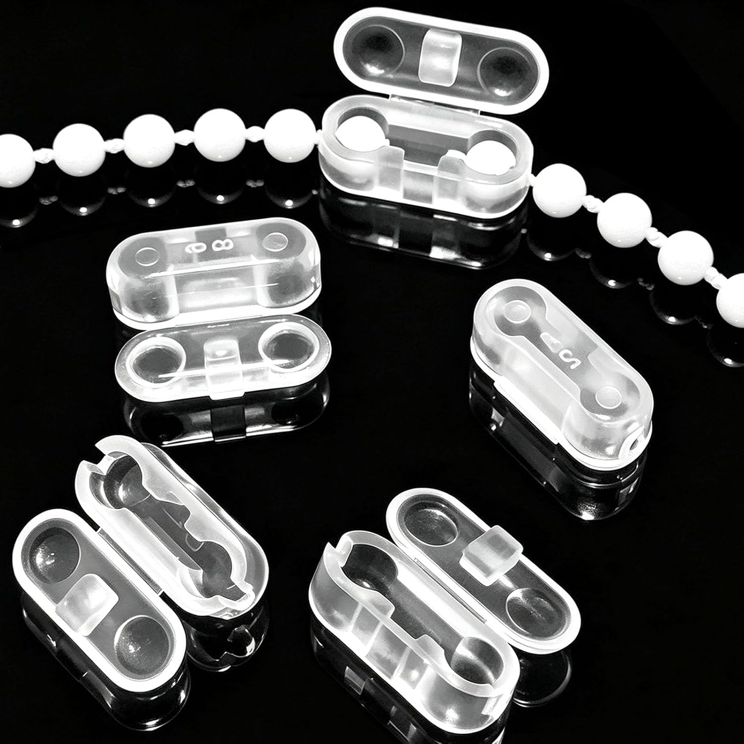 4.5mm 30 Pack Plastic Beaded Chain Connectors for Window Blind Repair