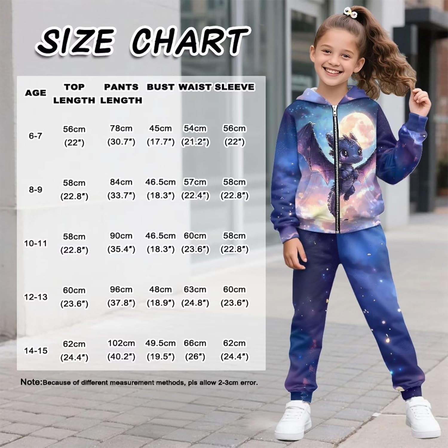 Zip Up Sweatshirts and Sweatpants for Girls 6-15Y Kids Sportswear Long Sleeve Hoodies and Pants Set