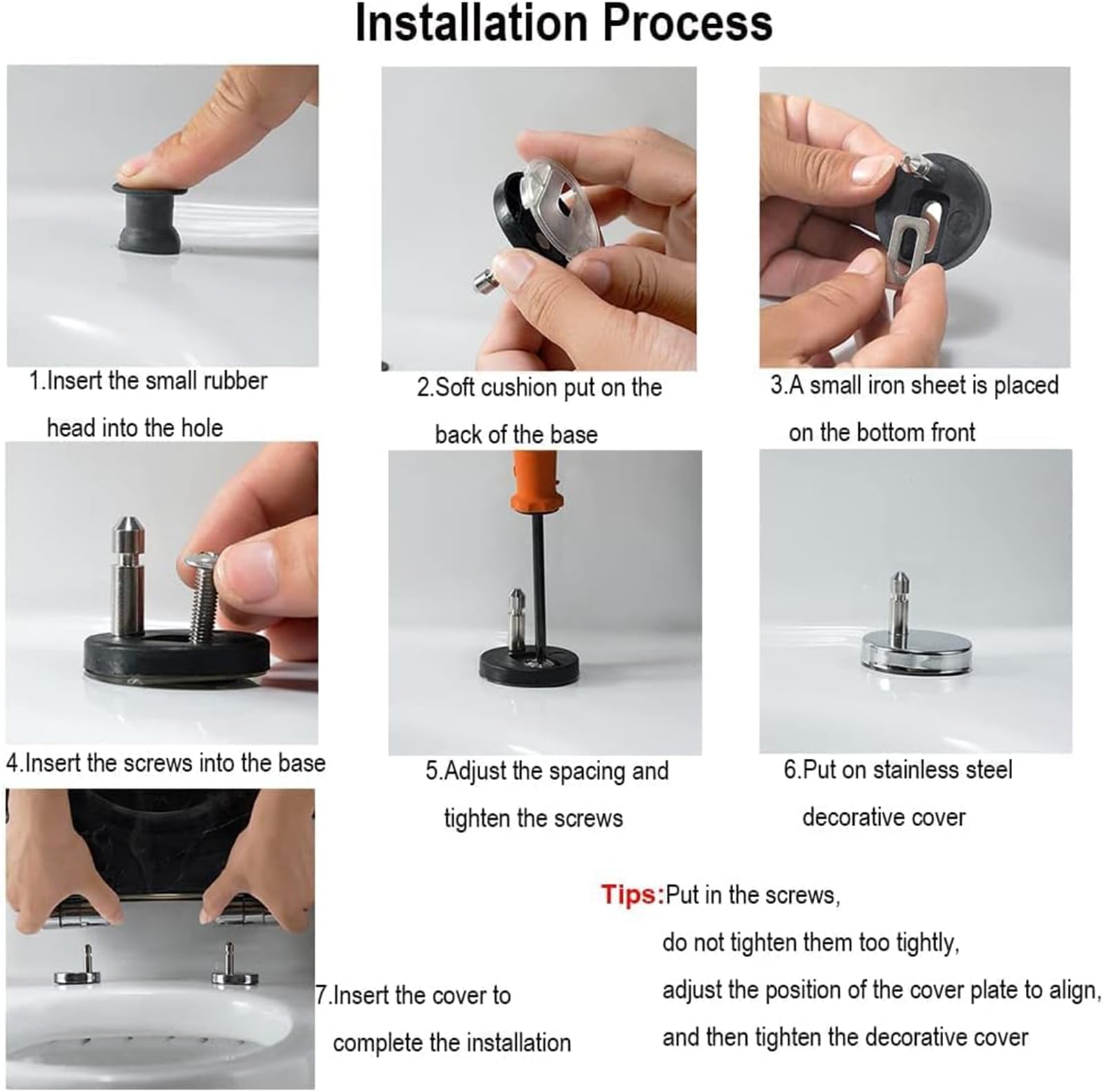 3D Design Soft Close Sedili Igienici con Cerniera Regolabile in Acciaio Inossidabile Ovale Quick Release Sedile WC di Famiglia per U/V/O,Gold 2