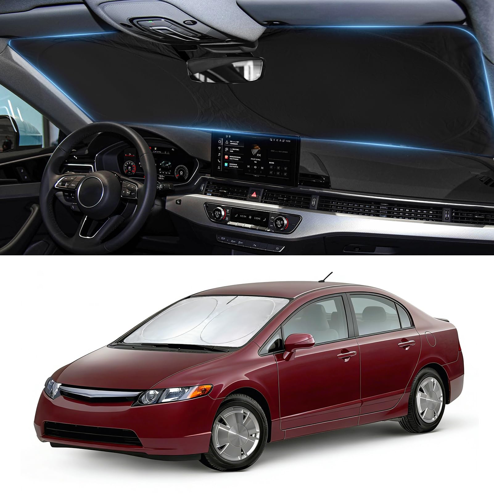 Windshield Sun Shade for 2006–2009 2010 2011 Honda Civic Windshield Cover