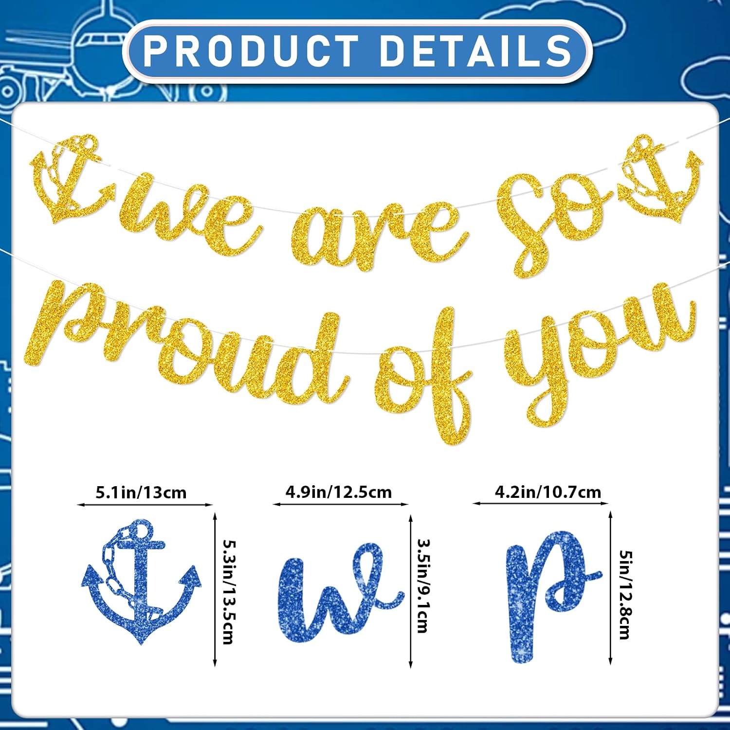Navy Party Decorations - We Are So Proud of You Banner Military Decor Navy Bound Party Decorations for Birthday Party