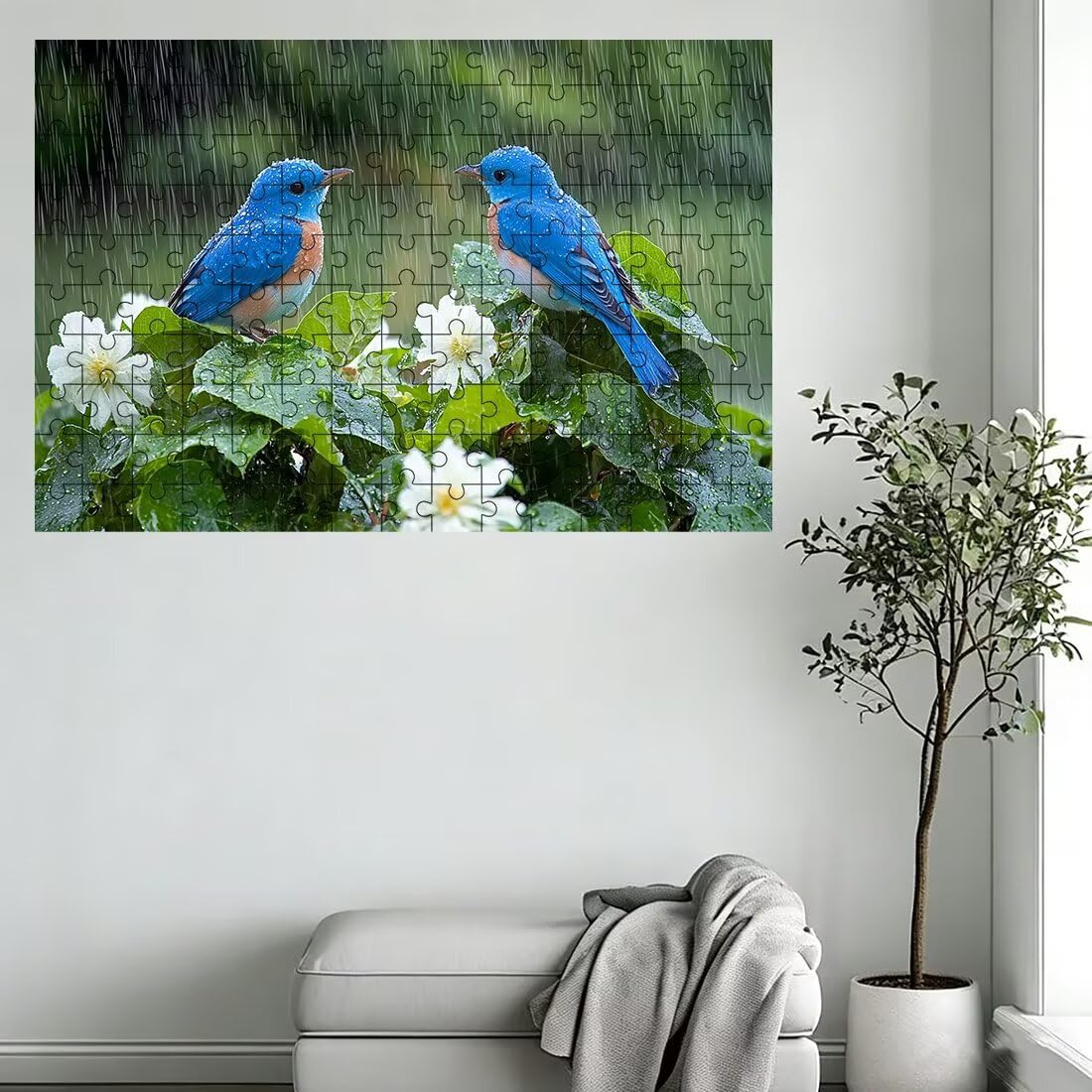 Puzzle 1500 elementów dla dorosłych, puzzle 1500 elementów ptaków, puzzle kwiatowe dla dorosłych z wykwintnym pudełkiem do pakowania, gry edukacyjne, duże drewniane puzzle na prezent dla kobiet