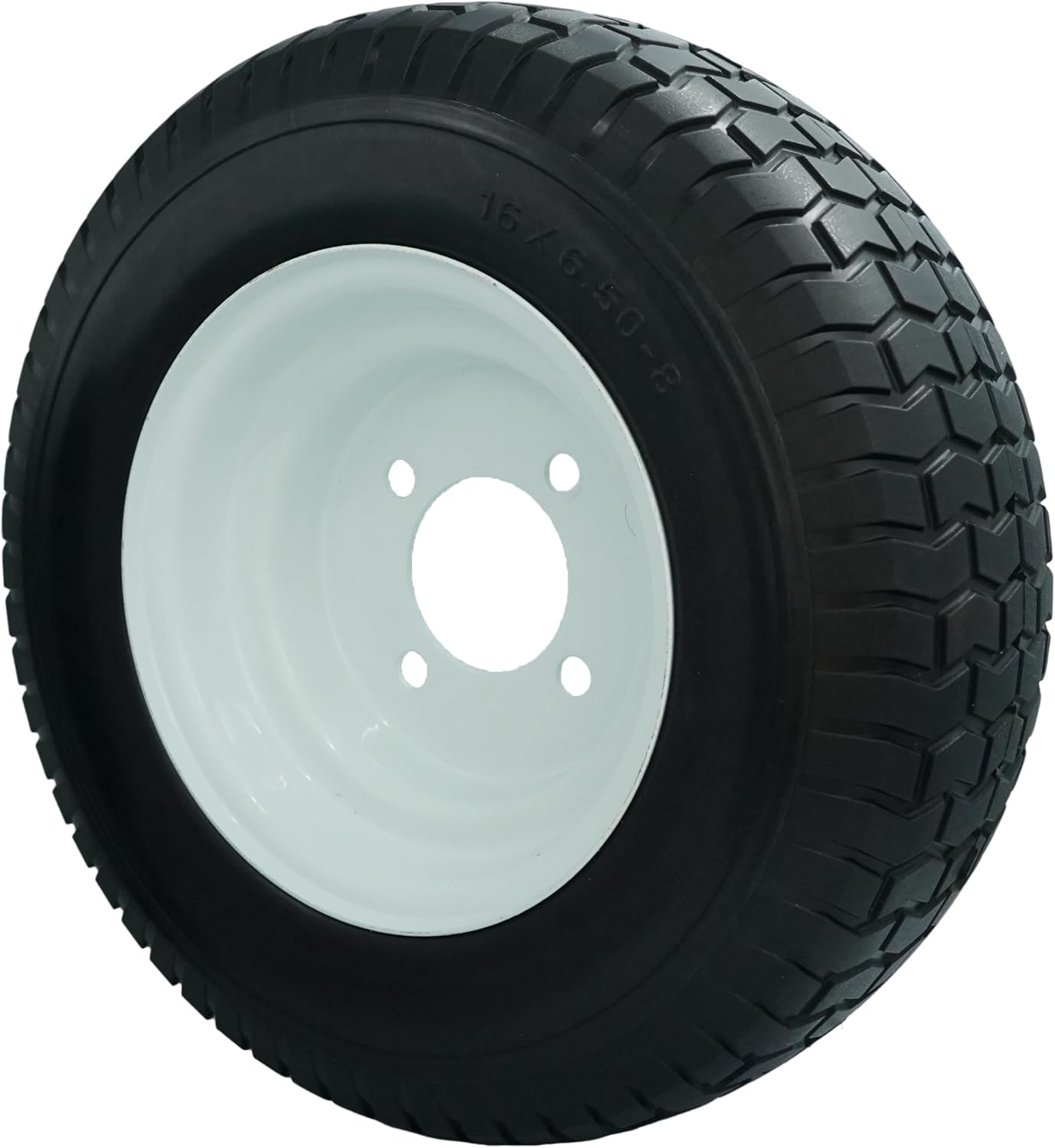 16x6.50-8 with 4 Lug Wheels, Set of 2 Flat Free 16x6.5x8 Replacement for Snapper 5-0294 Rear Engine Rider, Turf Tread Lawn Tractor Tire and 8x5.375 4 on 4 Wheel Assembly, 415 lbs Capacity