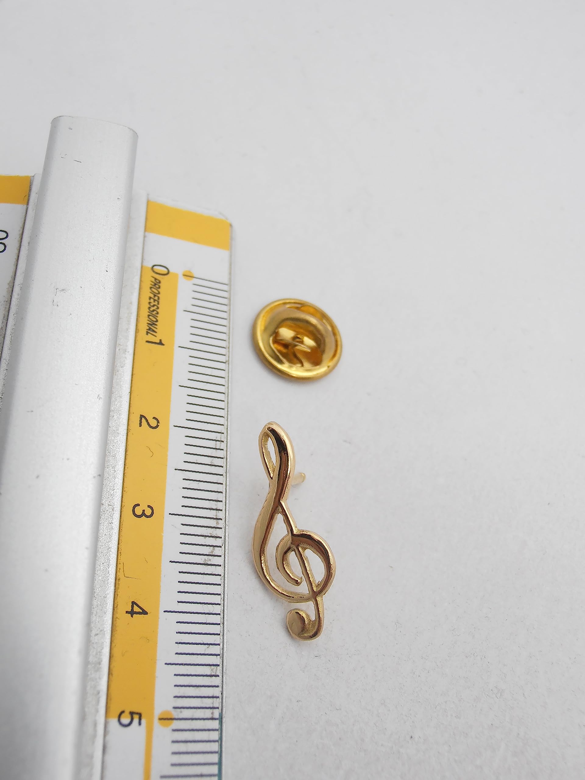 Chiave di Violino : Spilla da giacca in Oro Giallo 18 Kt (750 millesimi) - Sol - Musica - Musicista