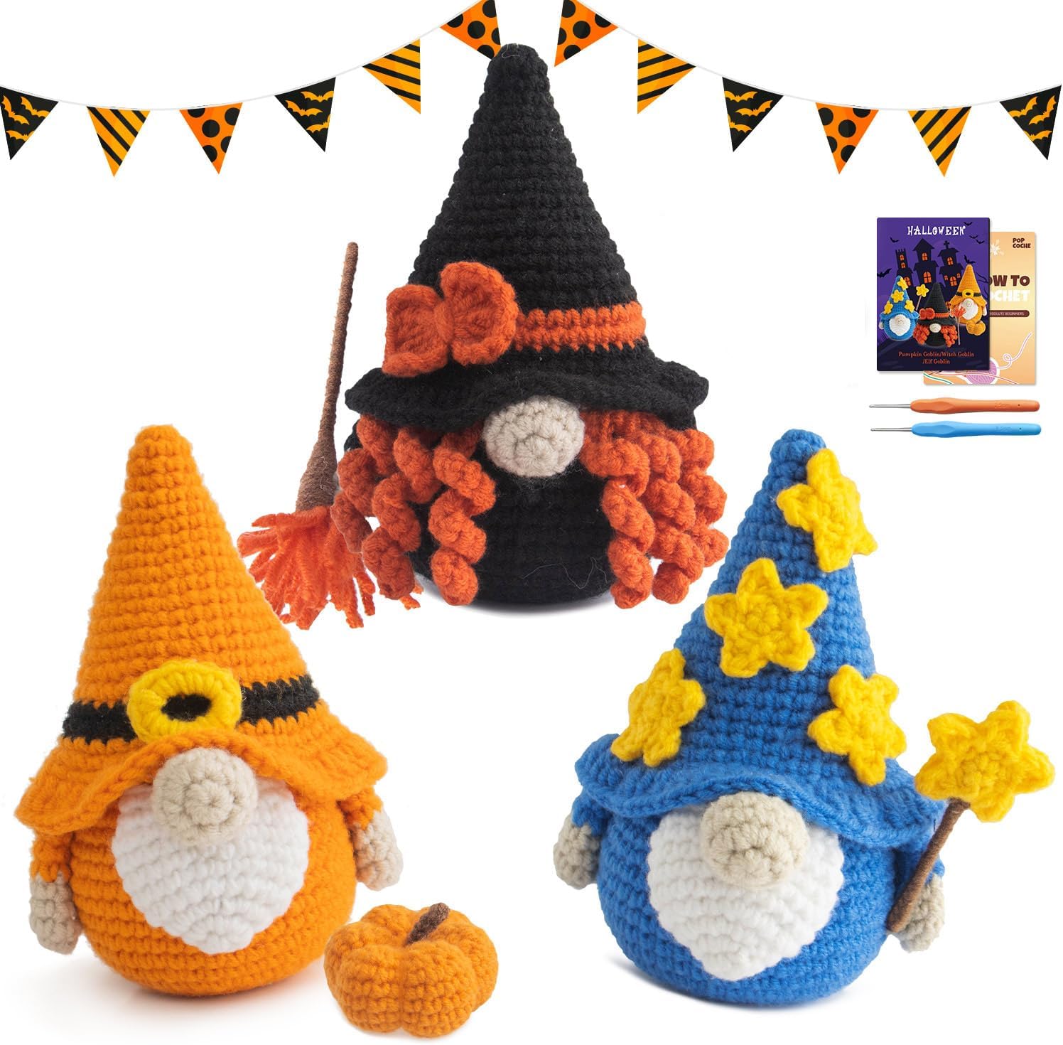 POP COCHE Halloween Crochet Kit for Beginners, Crochet