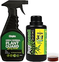 Chipku Pure Cold Pressed Water Soluble Neem Oil 250ml With Free Empty Spray Bottle Concentrate For Plants & Garden For Indoor And Outdoor Removes Aphids Fungus Mildew For Making 50 Neem Spray Bottles