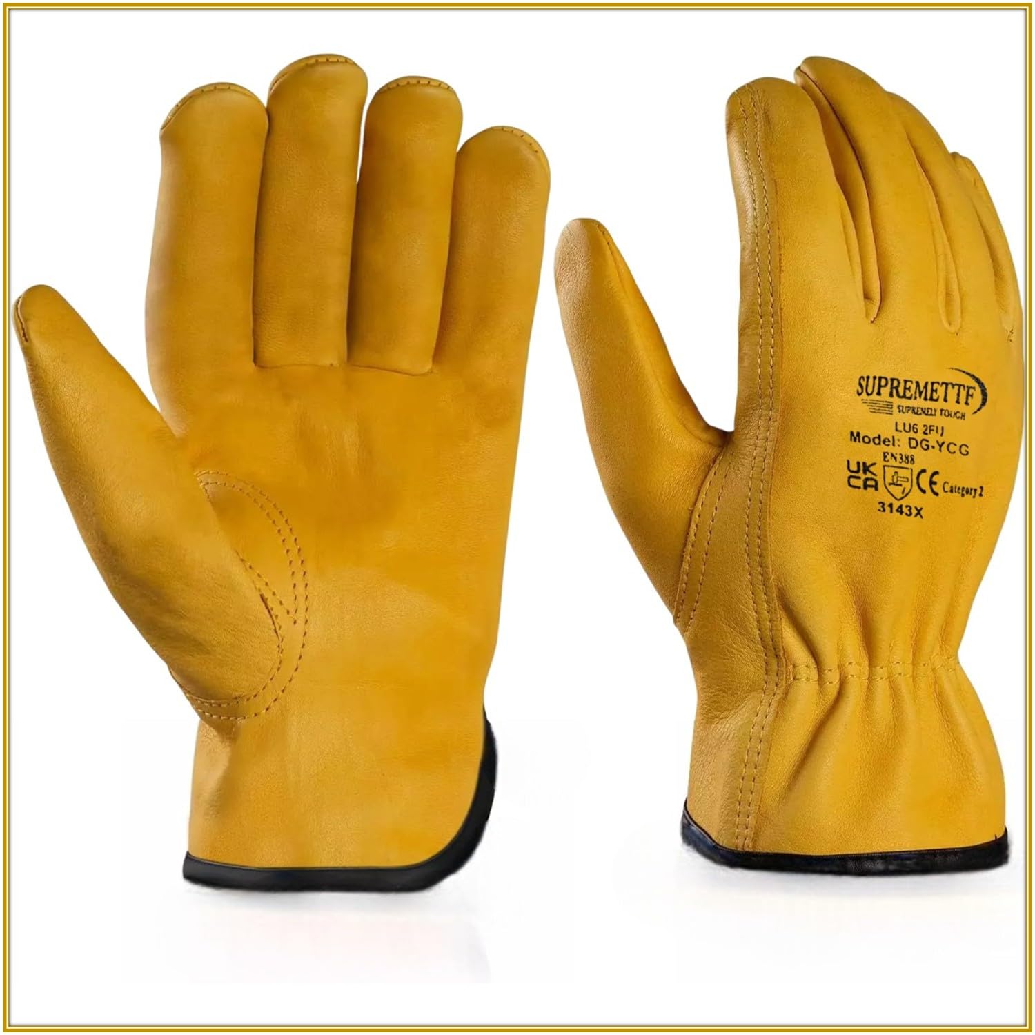 SupremeTTF 5 Pairs Winter Leather Work Gloves, Fleece Lined Thermal Gardening Gloves Heavy Duty Thorn Proof Garden Gloves Cold Working Drivers Gloves for Men & Women (3XL-12)