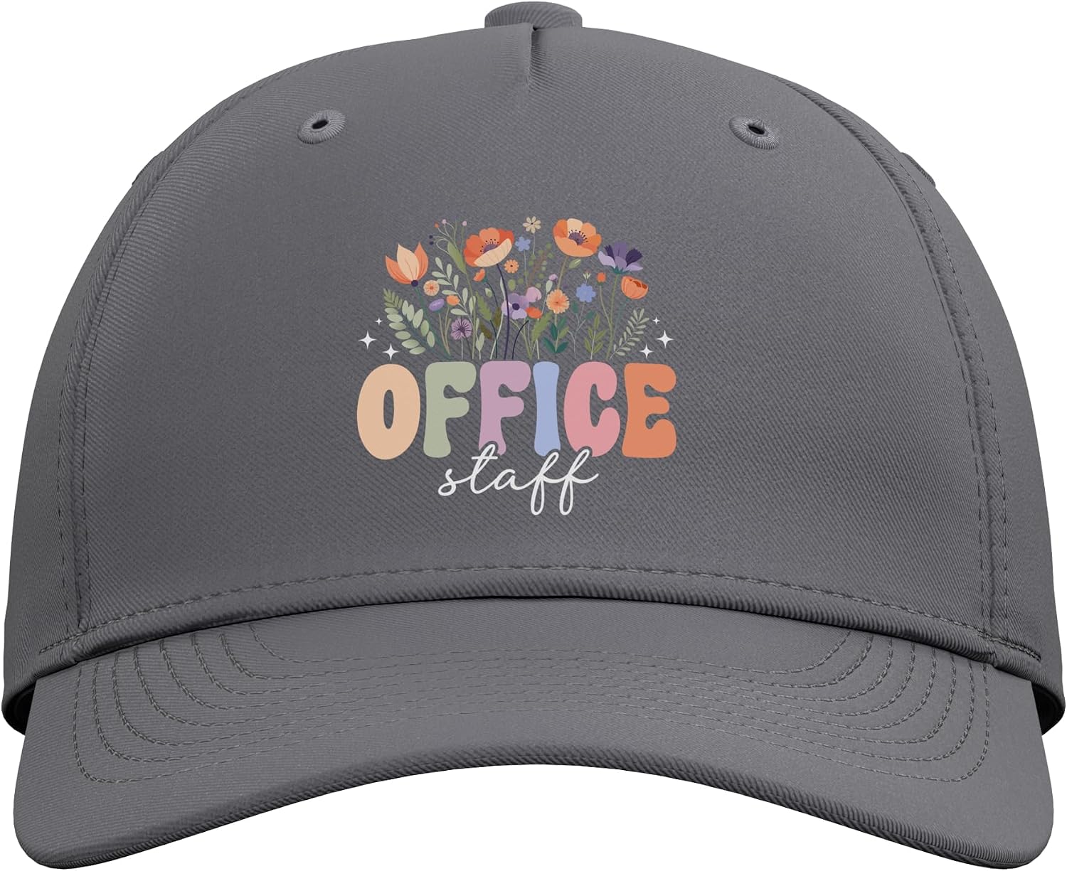 Office Staff Appreciation Front Office Staff Groovy Adjustable Baseball Hat image 2