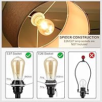 Vista 5 de PATIKIL Pantallas de lámpara de tambor, 12 x 12 x 8 pulgadas, pantalla de lino de fácil montaje para lámparas de mesa, lámparas de pie, luces Gris