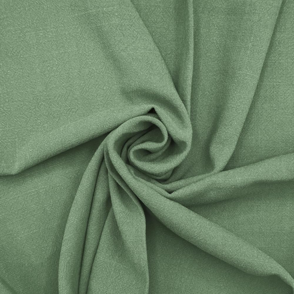 Stone Washed Linen Viscose Fabric Plain Oeko-Tex Dressmaking Soft 136cm Wide (Price Per Metre) (Sage)