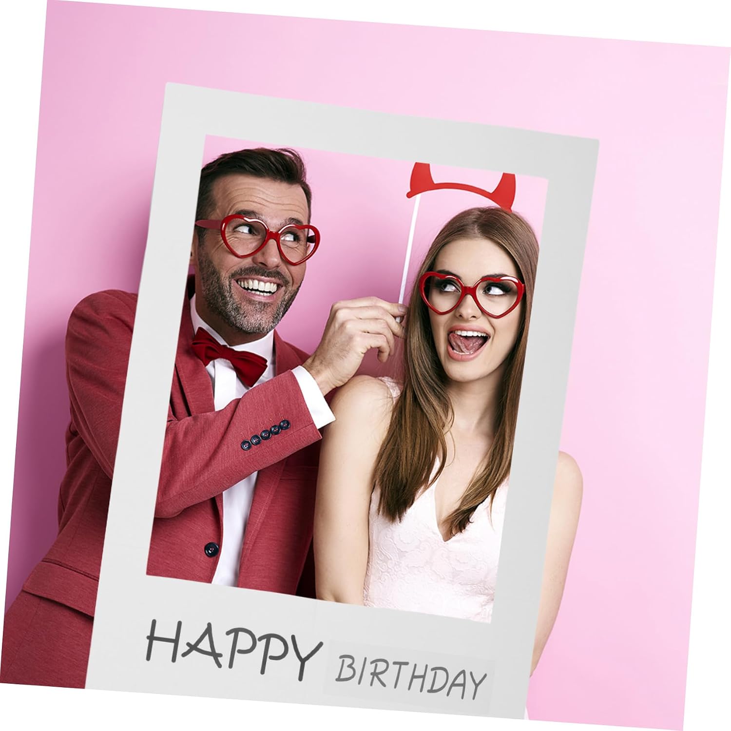 Holibanna Happy Birthday DIY Paper Picture Frame Cutouts Photo Booth Props for Memorable Birthday Party Moments Design for Family Friends Celebrations