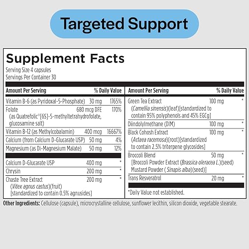 Miniatura 2 de PureFormulas Balance for Her - Balance hormonal para mujeres - DIM, cohosh negro, D-glucarato de calcio, extracto de té verde EGCg y suplemento de