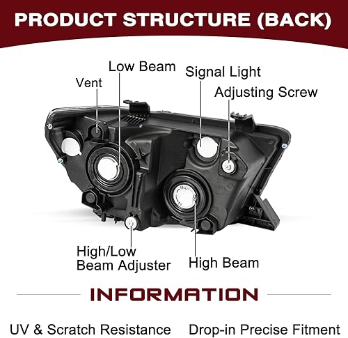 Miniatura 3 de JSBOYAT Headlight Assembly Fit for 2007 2008 2009 2010 2011 2012 2013 Toyota Tundra / 2008-2017 Sequoia Amber Reflector with Smoke Lens