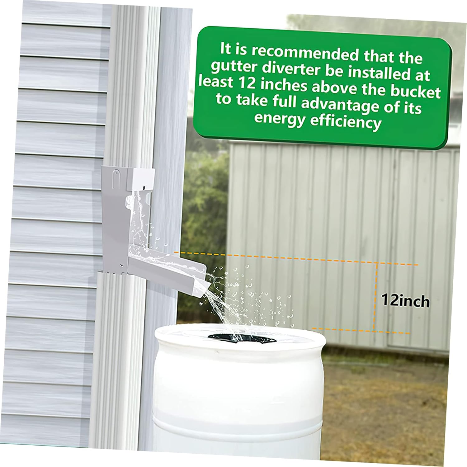 Rainwater Diverter for Downspout Durable Rainwater Collector with Folding Design for Efficient Lawn Irrigation and Easy Installation