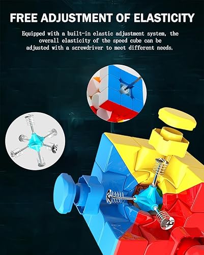 Miniatura 35 de CFMOUR Cubo magnético de velocidad 3 x 3 – Moyu Meilong 3M cubos mágicos sin calcomanías con soporte – Juguete rápido y suave para resolver