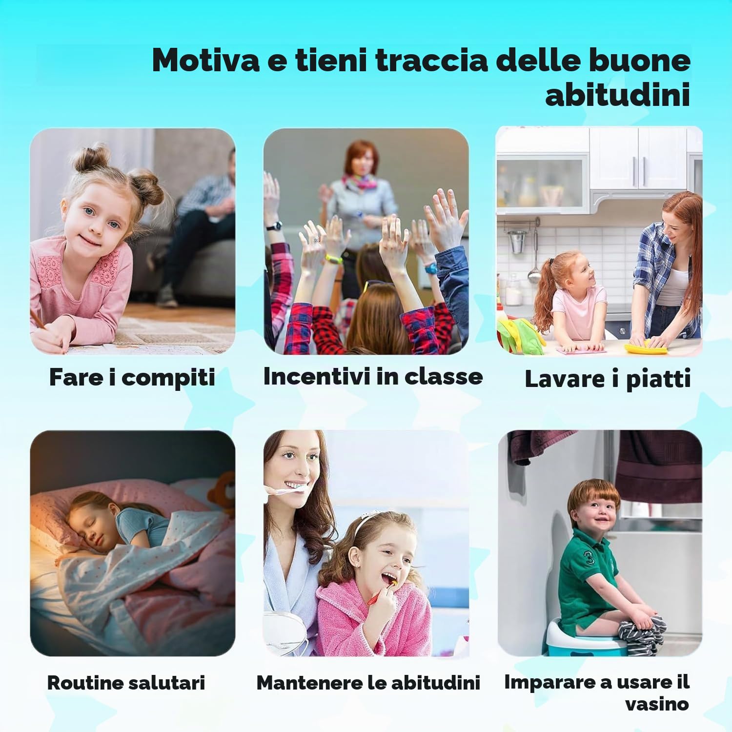 Barattolo di Ricompensa per Bambini, Barattolo Premio con 30 Stelle, Tabella delle Ricompense per Il Buon Comportamento, Barattolo di Ricompensa per Vasino e Premi Educativi (Stelle Luminose)