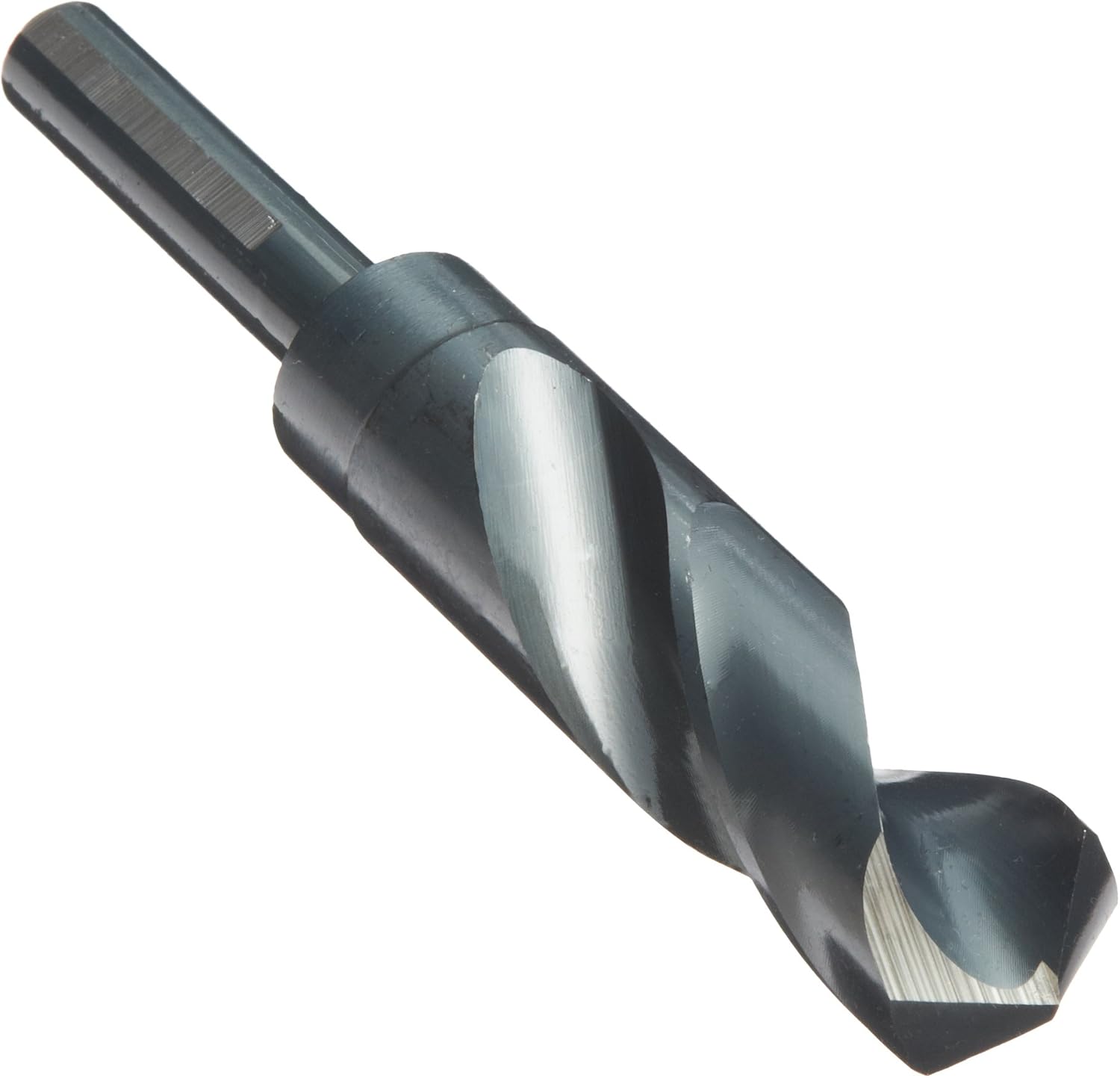 Chicago Latrobe 190 Series High-Speed Steel Reduced Shank Drill Bit Set With Metal Case, Black Oxide Finish, 118 Degree Conventional Point, Round Shank, Inch, 8-piece, 9/16" - 1" in 1/16" increments