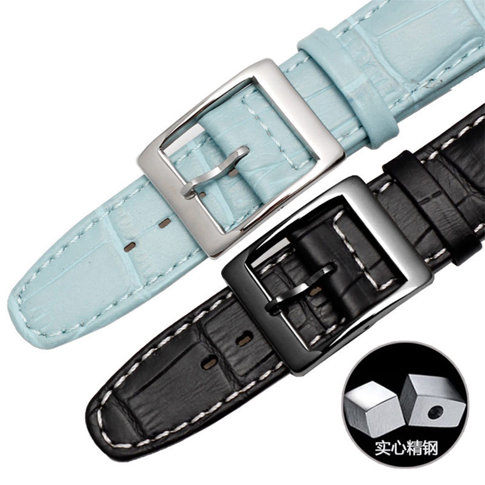 17mm 19mm Véritable Cuir De Veau Bracelet Bracelet Pour Swatch Watch Band Hommes Femmes Alligator Motif Bracelet Accessoires