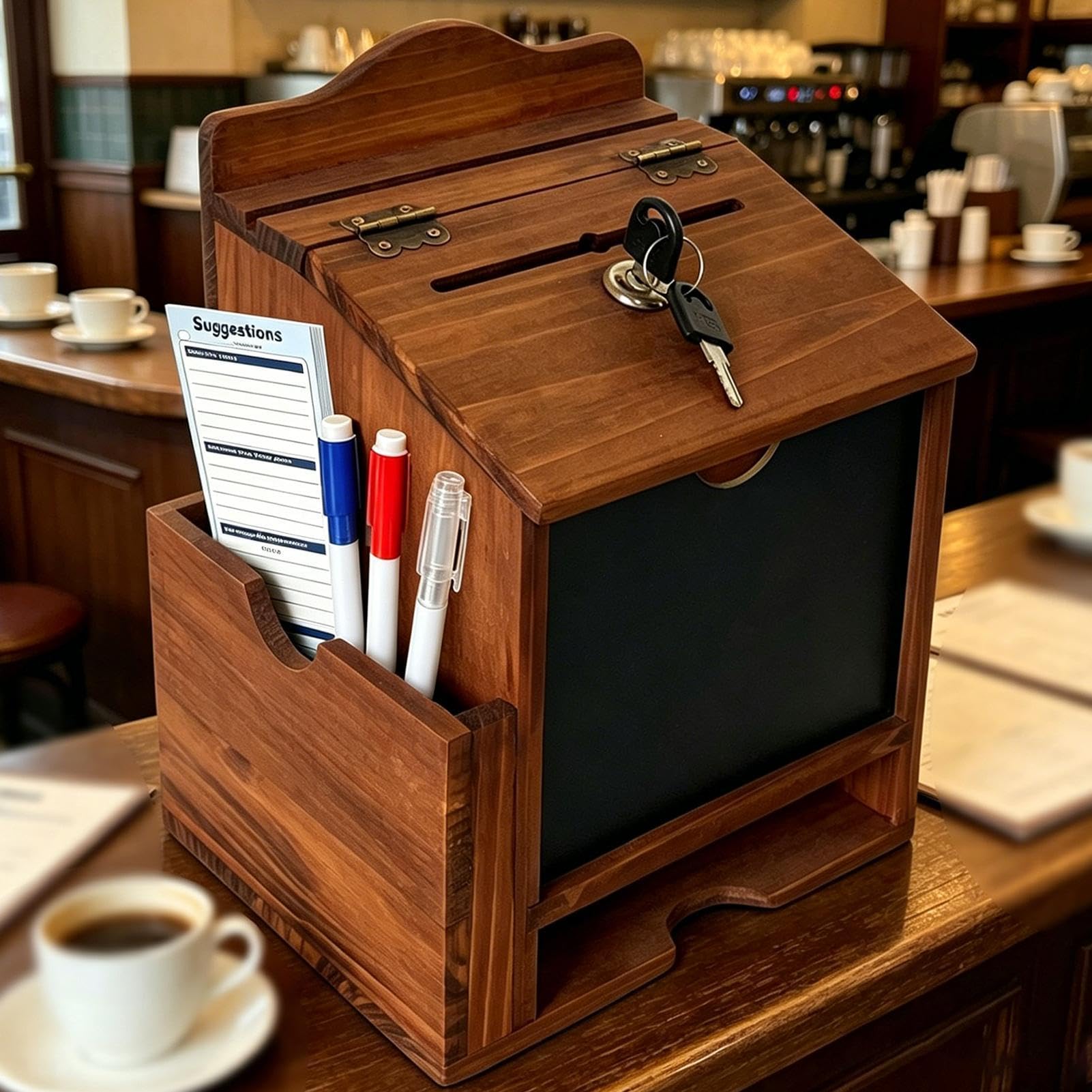 Scatole sicure – Contenitore portatile decorativo con serratura | Scatole regalo in legno per chiese, aule, scuola, preghiera, votazione, offerta, commento di beneficenza