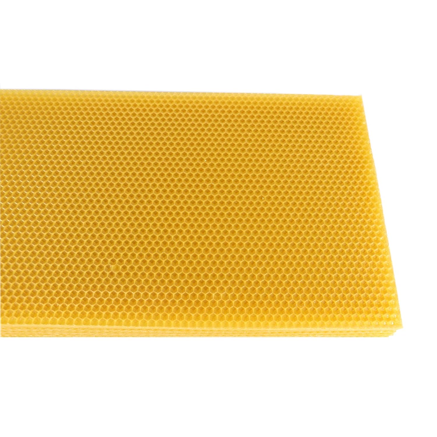 Beeswax Sheets, Natural Beeswax Foundation Sheets for Honeycomb, Candle Making, 30 Pcs Bee hive Foundation Sheets Deep Foundation-41.5cm X 19.5cm