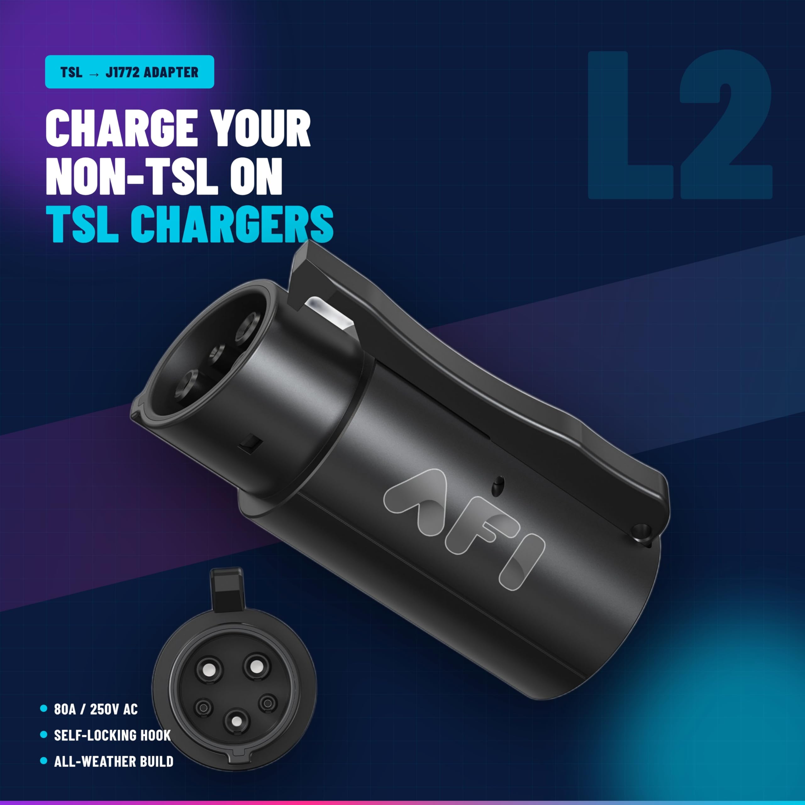 AFI | Adapter NACS na J1772 | Idealny do ładowania BMW, Rivian, Ford, Chevy, Volvo, Mercedes EV, nigdy więcej się nie zgubisz dzięki temu wszechstronnemu adapterowi