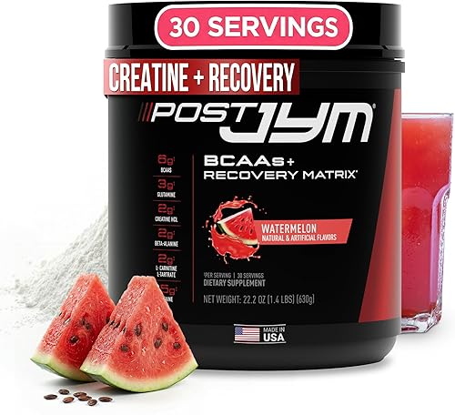 Miniatura 9 de Polvo de Recuperación Amino Post JYM Active Matrix Pura creatina HCl, aminoácidos ramificados, glutamina, carnitina, betaína, taurina para máxima