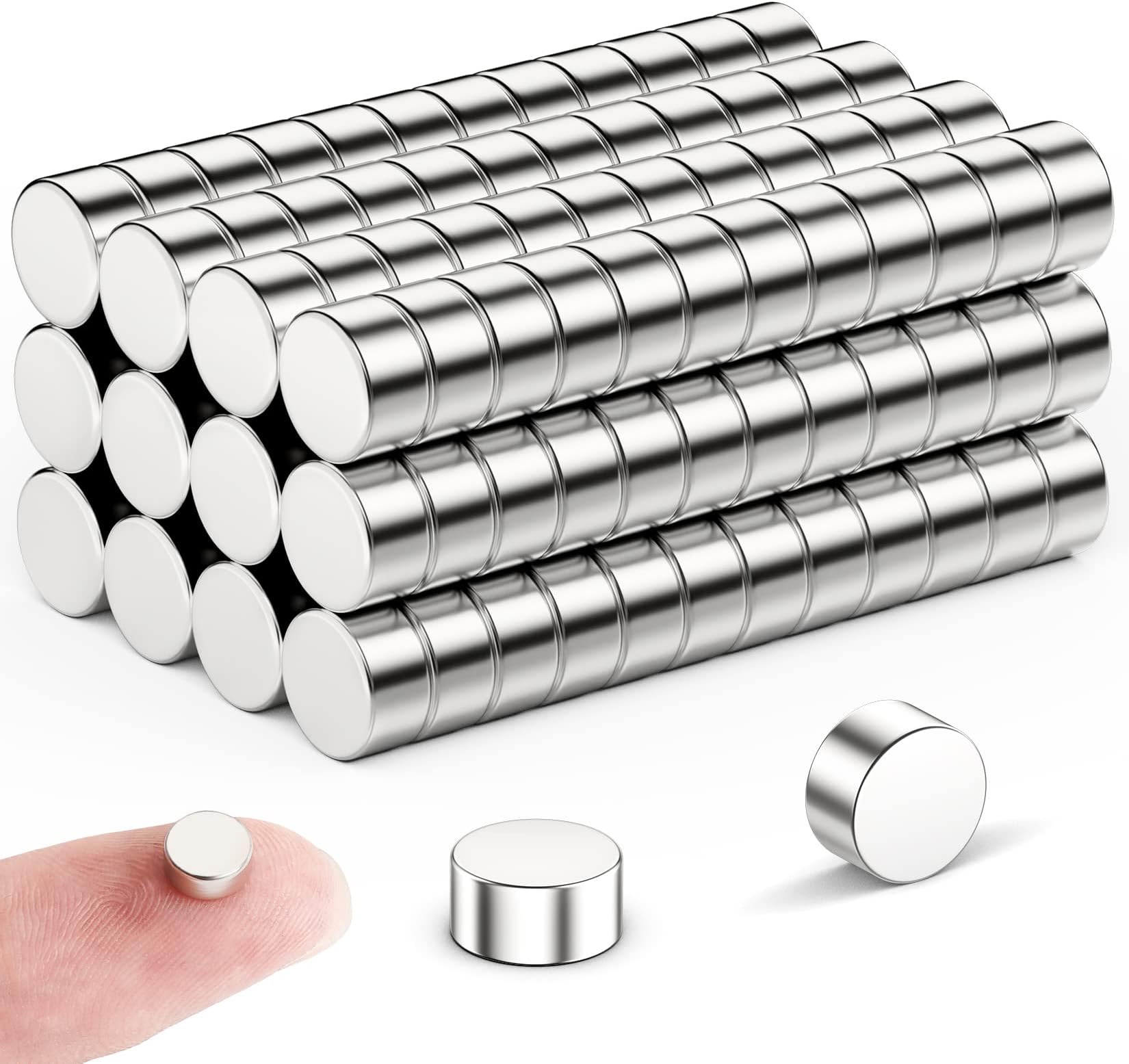 FINDMAG Small Magnets, 50 Pcs 6 mm x 3 mm Strong Magnet, Mini Magnets Strong, Fridge Magnet, Tiny for Whiteboard, Magnetic Round for Crafts, Photos, Tools, DIY