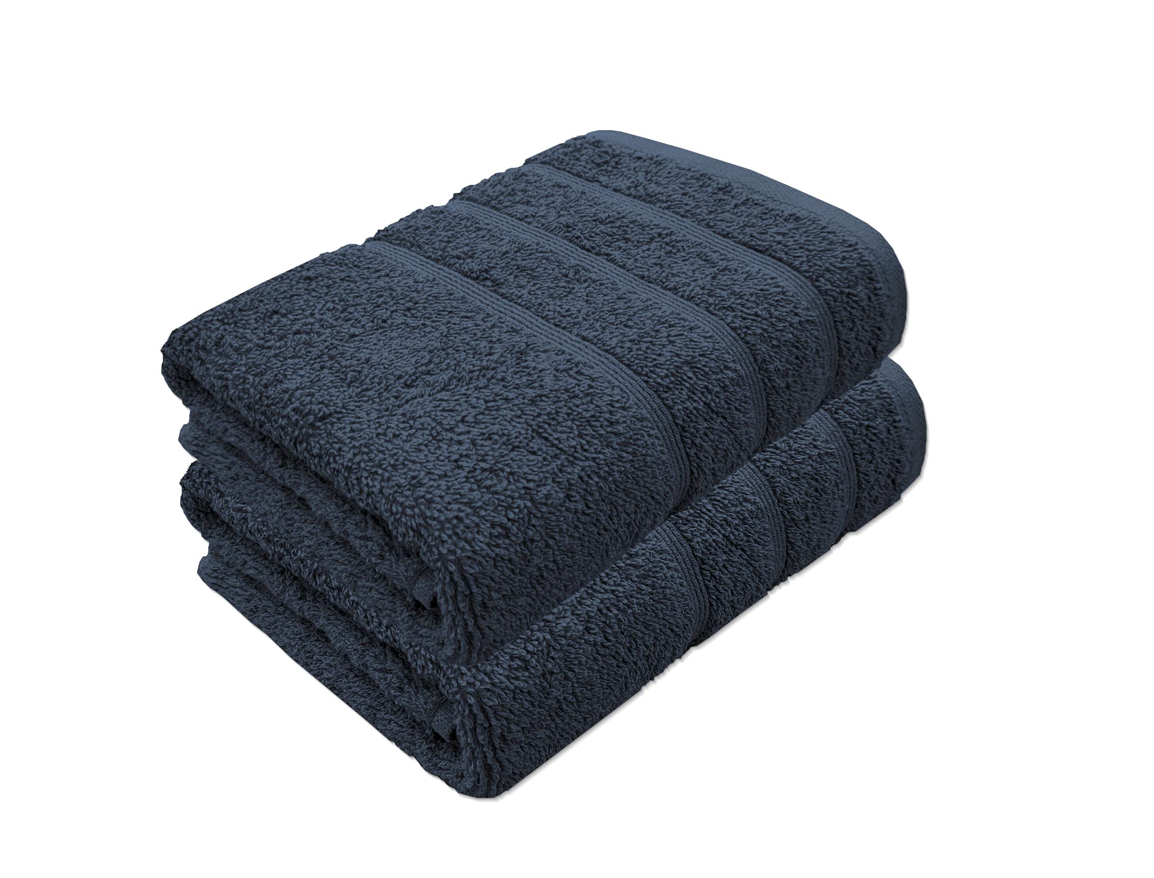 A & B TRADERS Premium Cotton Hand Towels 100% Soft Ring Spun Cotton 50 x 85 cm Hotel Quality Thick Absorbent (Black, 2)